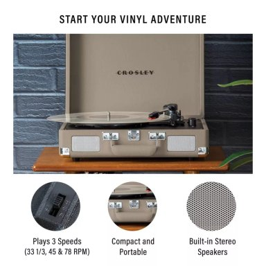 TOCADISCOS VINILO CROSLEY CRUISER PLUS - TAUPE - 2