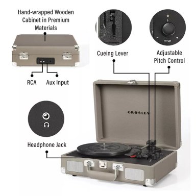 TOCADISCOS VINILO CROSLEY CRUISER PLUS - TAUPE - 3