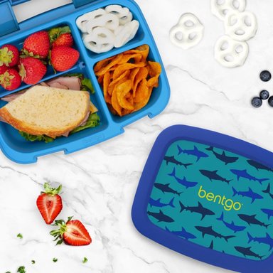 SET LONCHERA BENTGO KIDS TIBURONES + BENTGO FRESH ADULTOS AZUL - 5