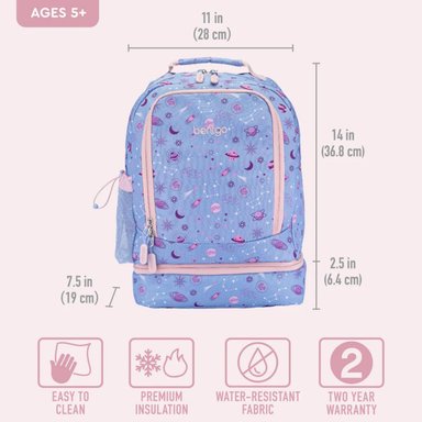 SET BENTGO MOCHILA 2 EN 1, LONCHERA, CUBIERTOS Y TOMATODO - LAVANDER GALAXY - 2