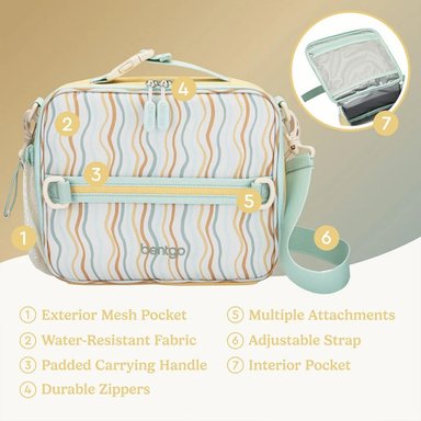 SET BENTGO LONCHERA, PORTA LONCHERA Y TOMATODO WHIMSY Y WONDER - WAVY - 8