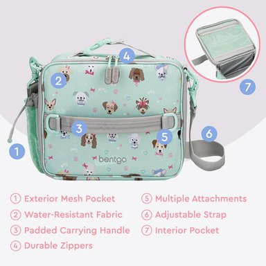 SET BENTGO MOCHILA ESCOLAR, LONCHERA Y PORTA LONCHERA - PUPPY LOVE - 7