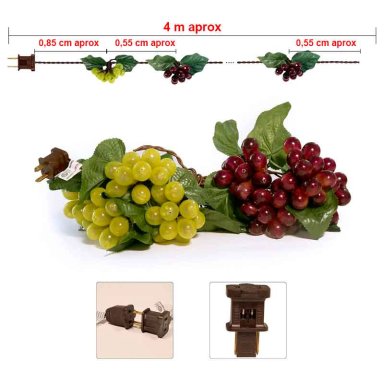 GUIRNALDA LED POR 4 M UVAS Y HOJAS - 3