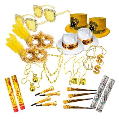 SET COTILLÓN CELEBRACIÓN AÑO NUEVO 28 PIEZAS (MOD A2)
