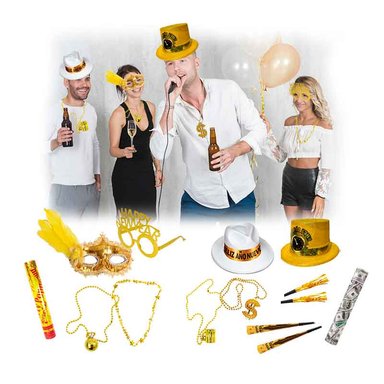 SET COTILLÓN CELEBRACIÓN  AÑO NUEVO 14 PIEZAS (MOD A)