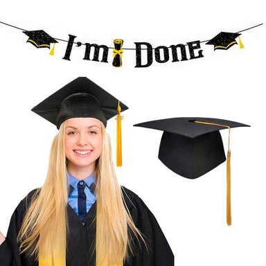 SET BIRRETE + BANNER DE GRADUACIÓN