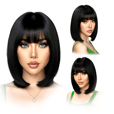 PELUCA NEGRA SEMILARGA – LOOK NATURAL Y ELEGANTE NA 10629