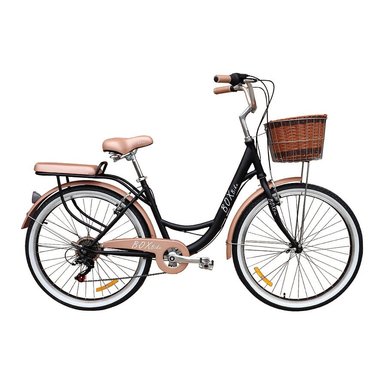 BICICLETA VINTAGE URBANA 26” NEGRO CON CHAMPAGNE  – SHIMANO TOURNEY 7V