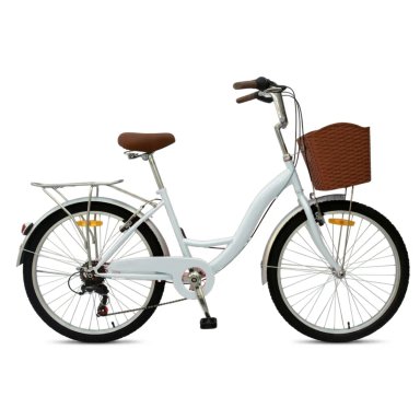 BICICLETA URBANA KOMBAT LADY ARO 24 CON CANASTA, PARRILLA Y 7 VELOCIDADES - 1