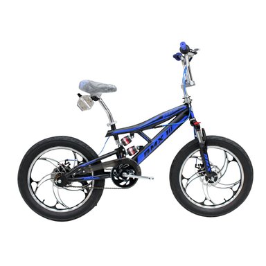 BICICLETA BMX ARO 20 BIKEKAM TRIPLE SUSPENSIÓN FRENOS DE DISCO Y PEGS NEGRO CON AZUL - 2