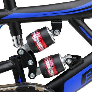 BICICLETA BMX ARO 20 BIKEKAM TRIPLE SUSPENSIÓN FRENOS DE DISCO Y PEGS NEGRO CON AZUL - 4