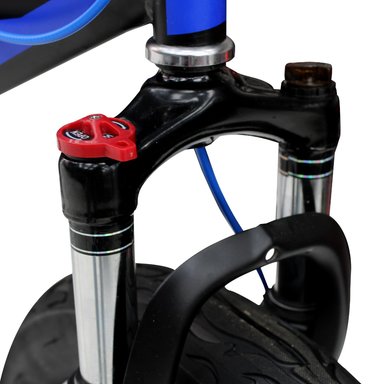 BICICLETA BMX ARO 20 BIKEKAM TRIPLE SUSPENSIÓN FRENOS DE DISCO Y PEGS NEGRO CON AZUL - 5