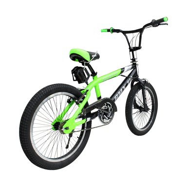 BICICLETA BMX FREESTYLE ARO 20 CON TIMÓN 360° NEGRA CON VERDE - 3