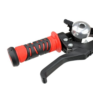 BICICLETA BLAZE ARO 20 CON CANASTA, PARRILLA ACOLCHADA Y LLANTAS AUXILIARES NEGRO CON ROJO - 5