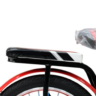 BICICLETA BLAZE ARO 20 CON CANASTA, PARRILLA ACOLCHADA Y LLANTAS AUXILIARES NEGRO CON ROJO - 6