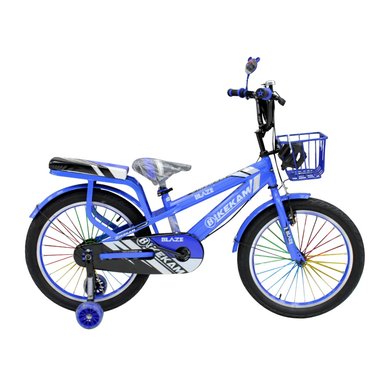 BICICLETA BLAZE ARO 20 CON CANASTA, PARRILLA ACOLCHADA Y LLANTAS AUXILIARES COLOR AZUL - 2