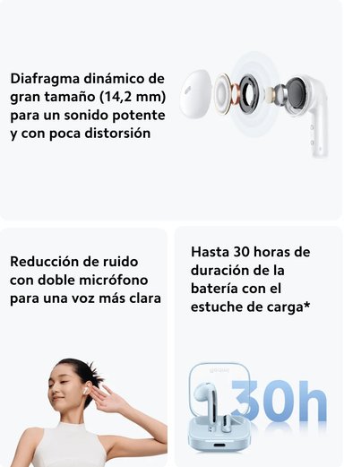 AUDIFONOS XIAOMI REDMI BUDS 6 ACTIVE BLUETOOTH 5.4 VERSIÓN GLOBAL - NEGRO - 7