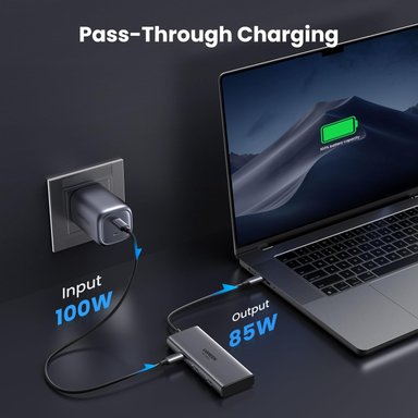 HUB UGREEN REVODOK 4K HDMI USB-C 8 EN 1 DE TRIPLE PANTALLA, GRIS - 4