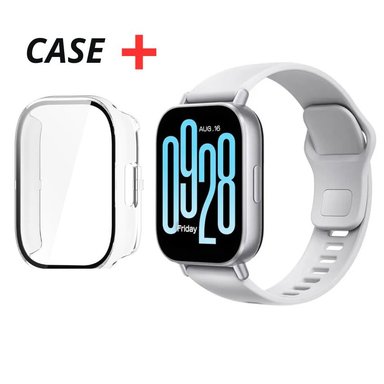 XIAOMI REDMI WATCH 5 ACTIVE PLATEADO + CASE SILICONA TRANSP.