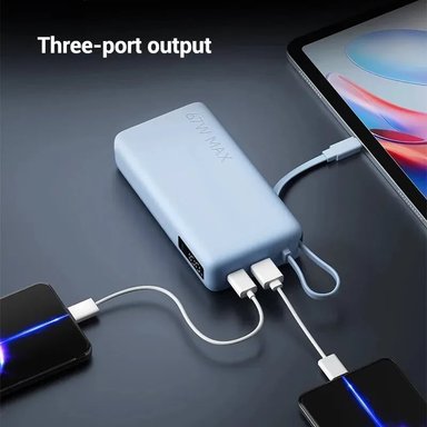 POWER BANK XIAOMI 67W 20000MHA (CABLE INTEGRADO) AZUL HIELO - 5