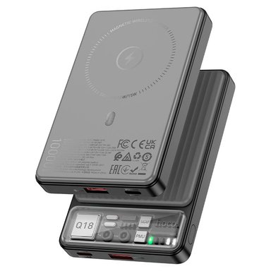 POWER BANK HOCO 10000MAH Q18 TOURER PD22.5W, MAGSFE WIRELESS - NEGRO - 3