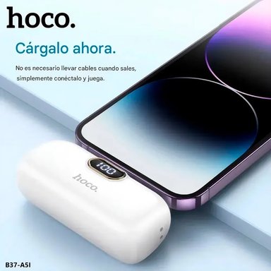 POWER BANK HOCO 5000 MAH TIPO LIGTHNING - B37-A5I - BLANCO - 4