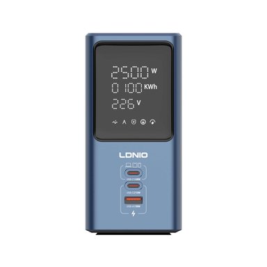 TOMACORRIENTE 7 TOMAS 2500W TIPO C 45W LED DISPLAY LDNIO SC2 - GREY - 2