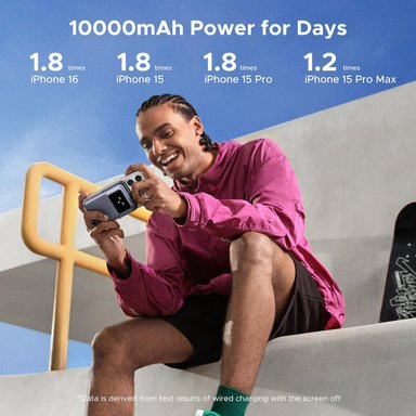 POWER BANK UGREEN MAGSAFE 10000MAH, INALÁMBRICO QI, PD 20W PLEGABLE PB572 - GREY - 5