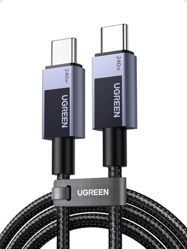 CABLE UGREEN CARGA RAPIDA ENTRADA USB TIPO C 240W 2M TRENZADO - GREY - 1