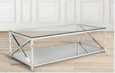 MESA DE CENTRO PARIS II ACERO INOXIDABLE