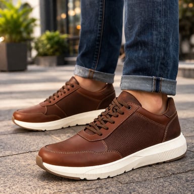 ZAPATILLA CUERO 100% H-5077 GITANO MARRON - 2