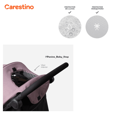 COCHE CUNA DE PASEO C/ACCESORIOS CARESTINO -CITY V3- ACERO - 6