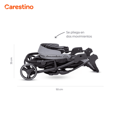 COCHE CUNA DE PASEO C/ACCESORIOS CARESTINO -CITY V3- ACERO - 7