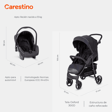 COCHE CUNA TRAVEL SYSTEM CARESTINO -CITY TRAVEL V3- NEGRO - 7