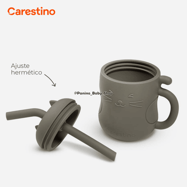 SET ALIMENTACIÓN PARA BEBÉS CARESTINO -GATITO- GRIS - 6