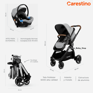 Coche Cuna Premium Travel System 3en1 -DELUXE V2- New Black - 7