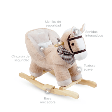 MECEDORA MUSICAL PARA BEBÉ CARESTINO -PELUCHE- CABALLO BLANCO - 5