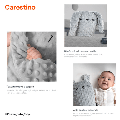 PELUCHE DE APEGO PARA BEBÉ CARESTINO -AMIGO- GRIS - 3