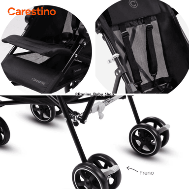 COCHE BASTÓN DE PASEO CARESTINO -FLY V2- GRIS LOBO - 6