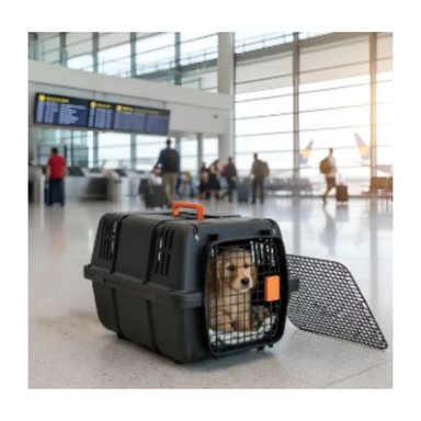 TRANSPORTADOR PARA MASCOTAS CON BEBEDERO L60 NEGRO