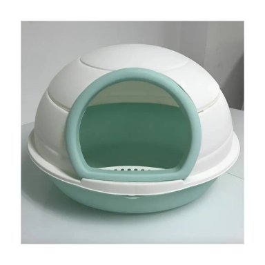 PET MOOD ARENERO MEDIANO PARA MASCOTAS TIPO IGLÚ COLOR VERDE AGUA