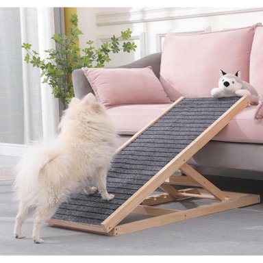 RAMPA PLEGABLE ANTIDESLIZANTE PARA MASCOTAS AJUSTABLE PLOMO MEDIANO