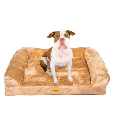 CAMA PARA MASCOTAS ORTOPÉDICA CON FUNDA EXTRAÍBLE TALLA L COLOR BEIGE