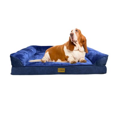 CAMA PARA MASCOTAS ORTOPÉDICA CON FUNDA EXTRAÍBLE TALLA L COLOR AZUL