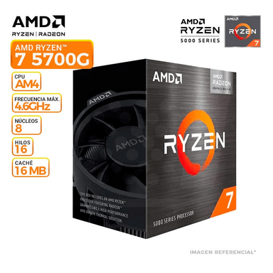 COMPUTADORA COMPLETA RYZEN 7 5700G RAM 16GB DISCO SSD 500GB MONITOR 24 FULL HD - 2