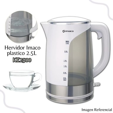 HERVIDOR PLASTICO 2.5L BLANCO IMACO KE2500