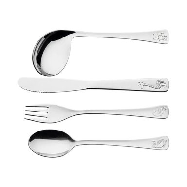 CUBIERTOS PARA NIÑOS TRAMONTINA 4 PIEZAS | RESISTENTES Y SEGUROS