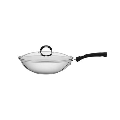 SARTÉN WOK DE ACERO INOXIDABLE ASTRO SILICONE 28 CM