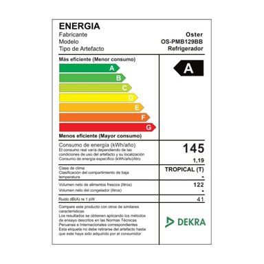 FRIGOBAR OSTER 122L OS-PMB129BB - 5