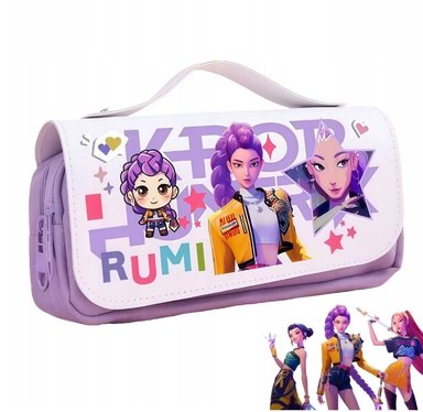 CARTUCHERA K-POP DOBLE CIERRE MORADO -RUMI